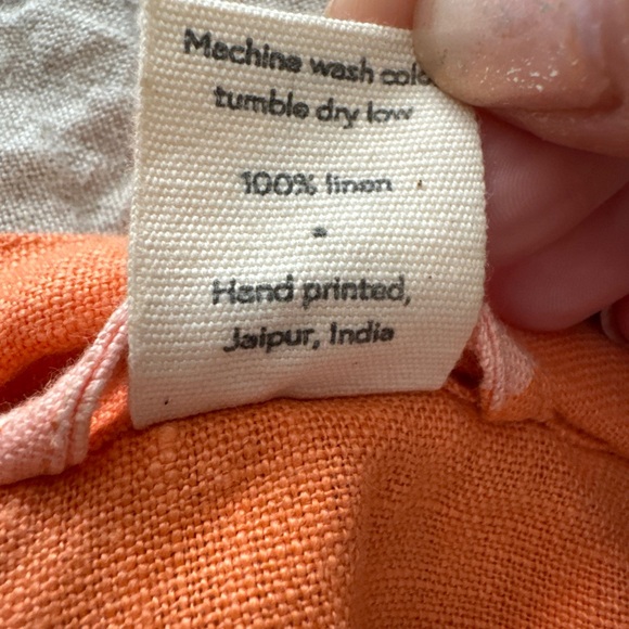 Block Shop Textiles Dot Dash Robe in Apricot 100% Linen size S/M - Picture 6 of 10